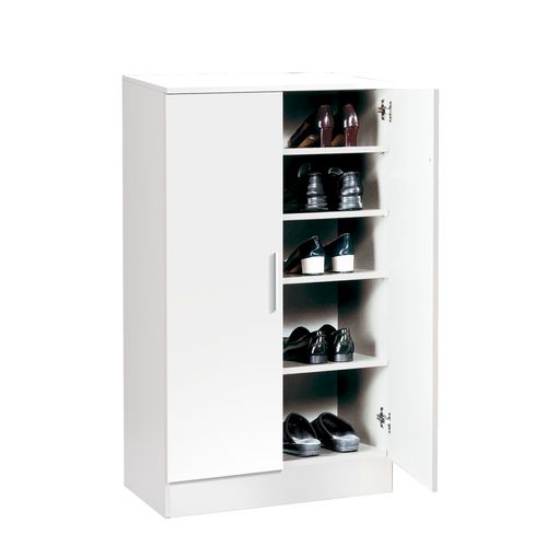 Armario zapatero 2 puertas 60 x 170 cm blanco