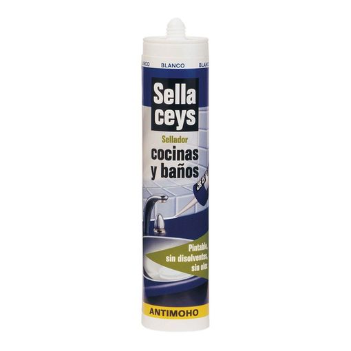 Silicona Baños y Cocinas con Protección Antimoho Blanco 50 ml Ceys