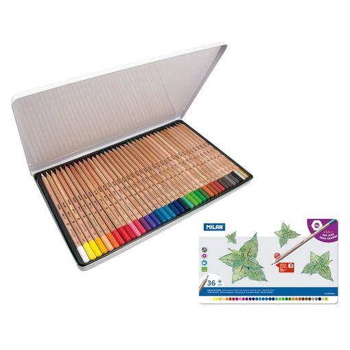 Caja metálica 36 lápices de colores con mina grande Ø3,5 mm 213, multicolor  : : Oficina y papelería