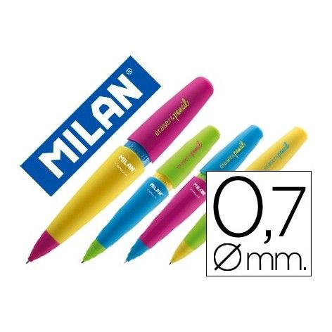 PORTAMINAS MILAN 0,7 PL1 ERASER & PENCIL - LÁPICES