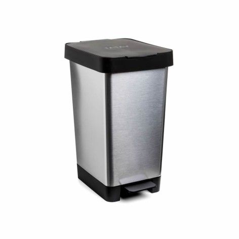 Cubo Basura con Pedal Antihuellas 30L Acero Inoxidable Multicolor vidaXL