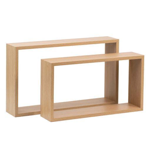 2 Estantes Pared Madera Natural Rectangulares con Ofertas en Carrefour