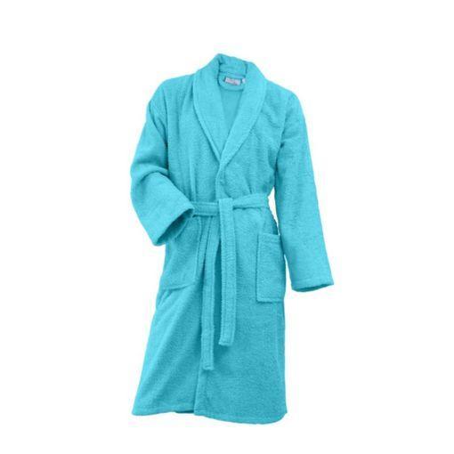 Albornoz de baño mujer turquesa, Albornoz azul 100% algodón, albornoz con  solapa