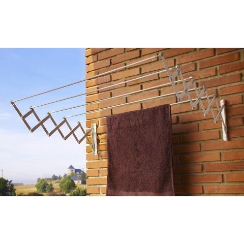 Tendedero de pared extensible para ropa Baños Interior Exterior 5m metros Acero  inoxidable