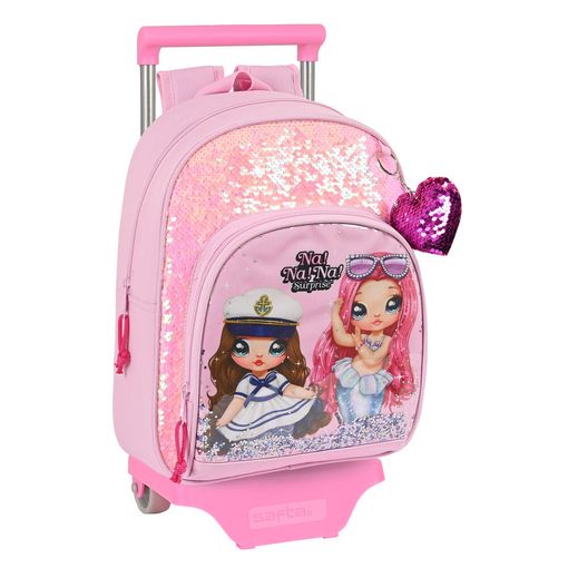 Gárgaras esférico rizo Mochila Escolar Con Ruedas Na!na!na! Surprise Sparkles Rosa (28 X 34 X 10  Cm) con Ofertas en Carrefour | Ofertas Carrefour Online