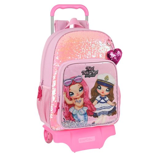 Mochila Escolar Con Ruedas Na!na!na! Surprise Sparkles Rosa (33 X 42 X 14  Cm) con Ofertas en Carrefour