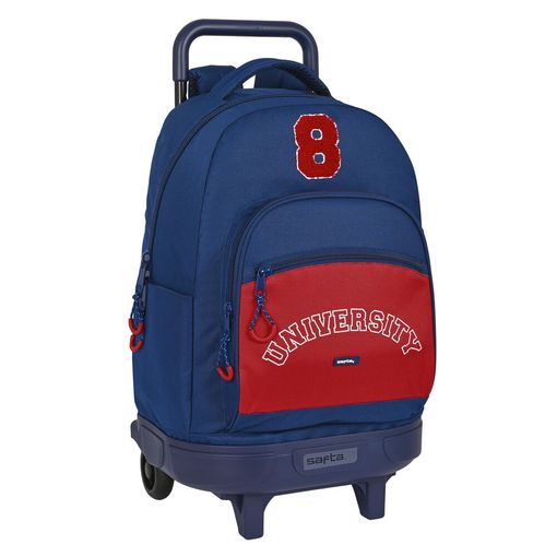 Mochila Escolar Con Ruedas Atlético Madrid Rojo Azul Marino (33 X