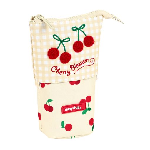 Mochila Escolar Con Ruedas Safta Cherry Beige (32 X 42 X 15 Cm)