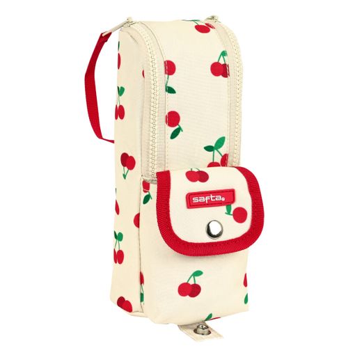 Mochila Escolar Con Ruedas Safta Cherry Beige (32 X 42 X 15 Cm)