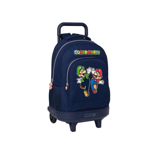 Super Mario Bros - Mochila Grande Con Ruedas, Compacta, Extraíble