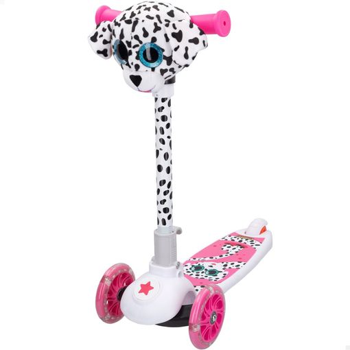 Patinete 3 Ruedas Dálmata Plegable C/luces Y Peluche K3yriders con