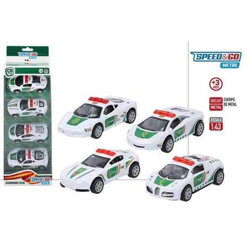 Coche Speed & Go Guardia Civil Set 4 Unds Metal Escala 1:43