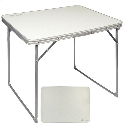 Mesa plegable camping Aktive blanca