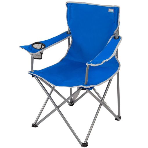 Silla Plegable Camping Con Posavasos Azul Aktive con Ofertas en Carrefour
