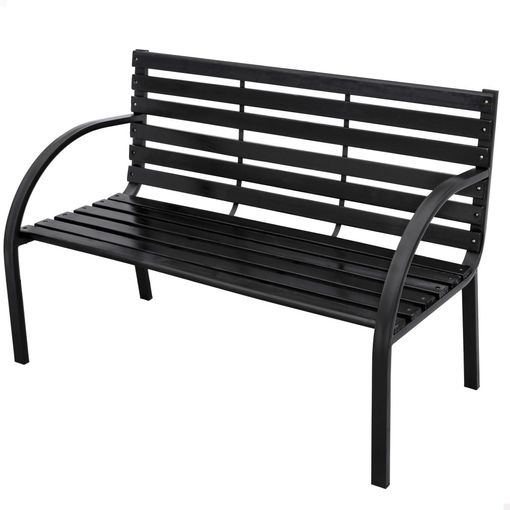 Banco De Jardín De 2 Plazas De Metal 127x60x85 Cm - Outsunny. Negro con  Ofertas en Carrefour