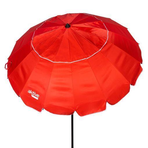 Sombrilla playa antiviento Ø195 cm multicolor c/mástil inclinable y  protección UV50 Aktive