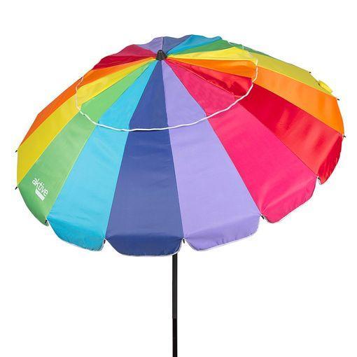 Sombrilla Playa Antiviento Aktive, Ø195 Cm, Mastil Inclinable, Multicolor  con Ofertas en Carrefour | Ofertas Carrefour Online