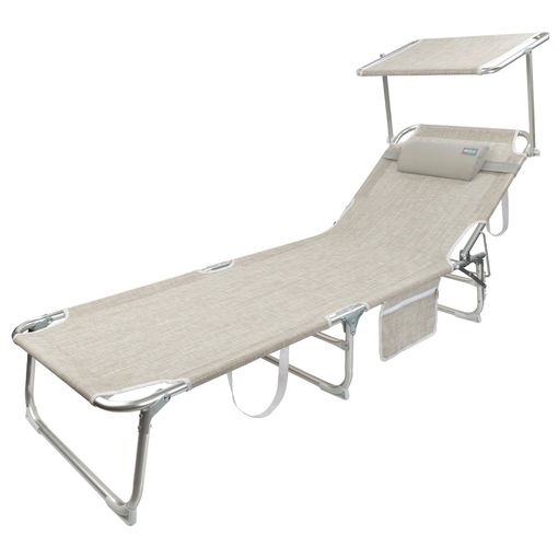 Tumbona Plegable Getaria - 189 X 57 X 28 Cm - Con Techo - Parasol - Toldo -  Acero - Hasta 115 Kg - Hamaca De Playa - Asiento Para Jardín - Silla  Reclinable - Beige [en.casa]® con Ofertas en Carrefour