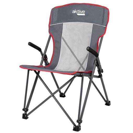 Silla Plegable Camping Con Posavasos Y Respaldo Transpirable Aktive con  Ofertas en Carrefour