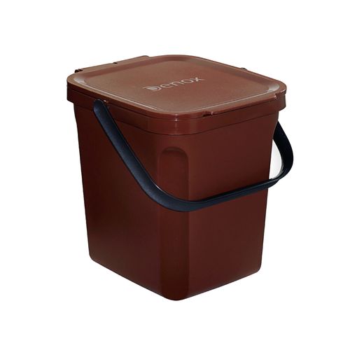 CUBO BASURA ORGANICA CON TAPA MARRON 10LT