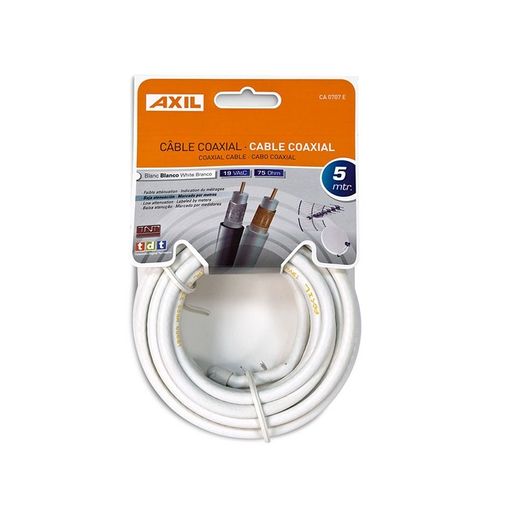 Actecom Cable Antena De Tv De 75 Ohm Acodado 2,5 M Blanco con Ofertas en  Carrefour