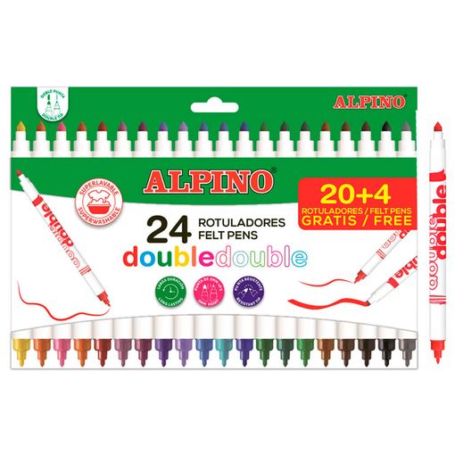 24 rotuladores – Rotuladores de doble punta con punta fina de 0.016 in para  libros de colorear para adultos, dibujo, subrayado (paquete de 24)