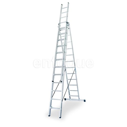 Escalera Extensible Tijera De Tres Tramos 12+12+12 Escalones – Abrafer SRL  – Ferreteria Industrial