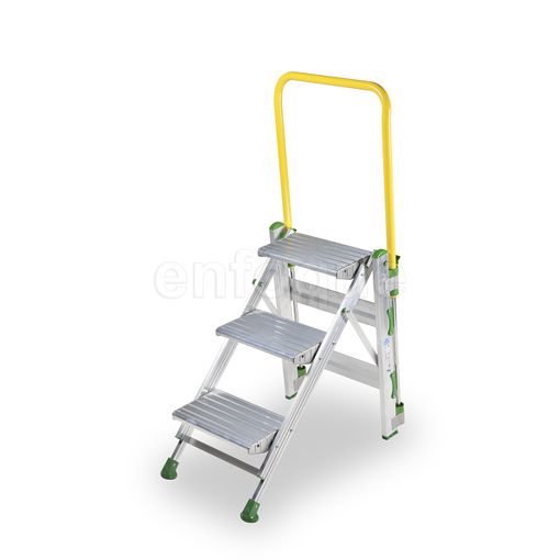 Taburete-escalera Industrial De Aluminio Plegable 3 Peldaños Con Barandilla  Serie K-fold con Ofertas en Carrefour