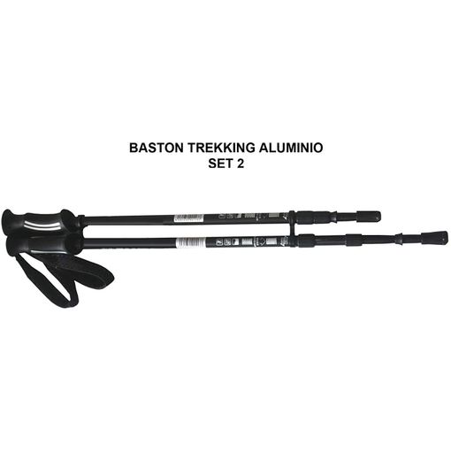 Bastones Trekking Sportek - Negro - Pack 2 Bastones Trekking