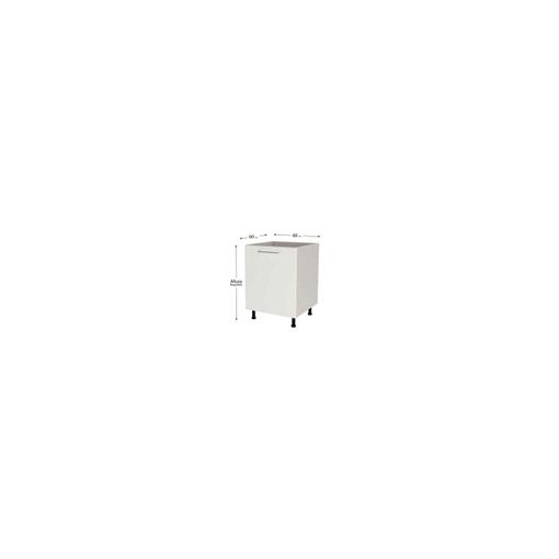 Mueble de cocina bajo para fregadero en gris cream y blanco mate. 85  cm(alto)60