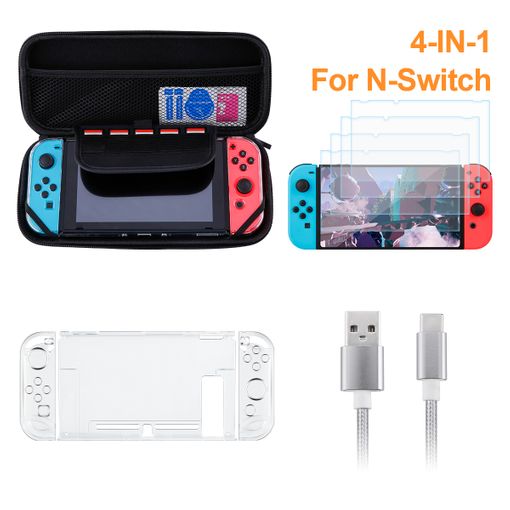 Funda para Nintendo Switch OLED 18 en 1 - Kit de Accesorios para Nintendo  Switch OLED con 1 Funda de Transporte | Funda de Transparente | Funda