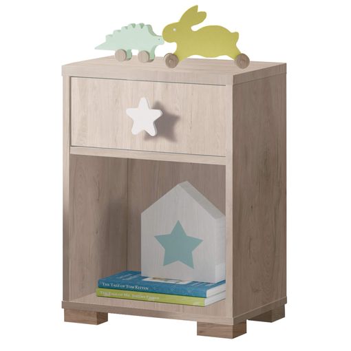 Escéptico latitud Determinar con precisión Mesita Noche Shine Dormitorio Infantil Color Roble 1 Cajon Estrella Blanca  Habitacion Juvenil 40x33x56 con Ofertas en Carrefour | Ofertas Carrefour  Online