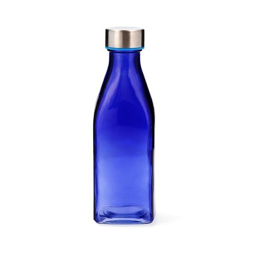 Botella cristal azul