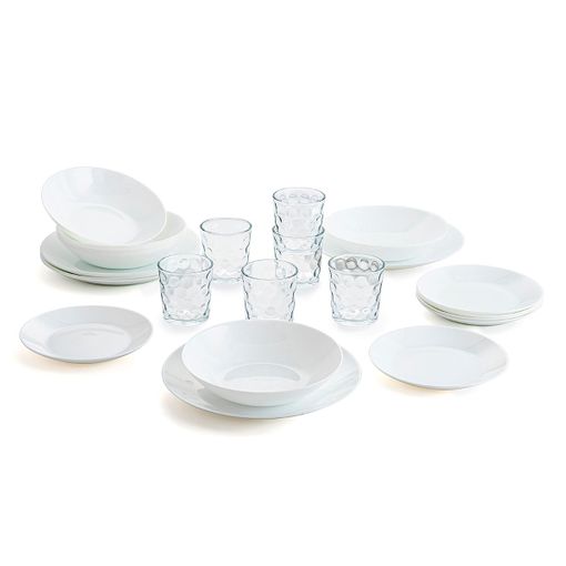 Set 18 Platos Opal Y 6 Vasos Vidrio Zelie 25x20x19cm/25cl con Ofertas en  Carrefour | Ofertas Carrefour Online