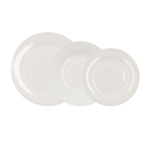 Vajilla 18 Piezas Porcelana Burdeos 1 cm Mostaza 