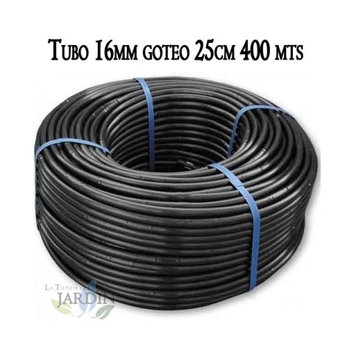 Tubería para riego por goteo, color negro, con gotero de 2 l/hora