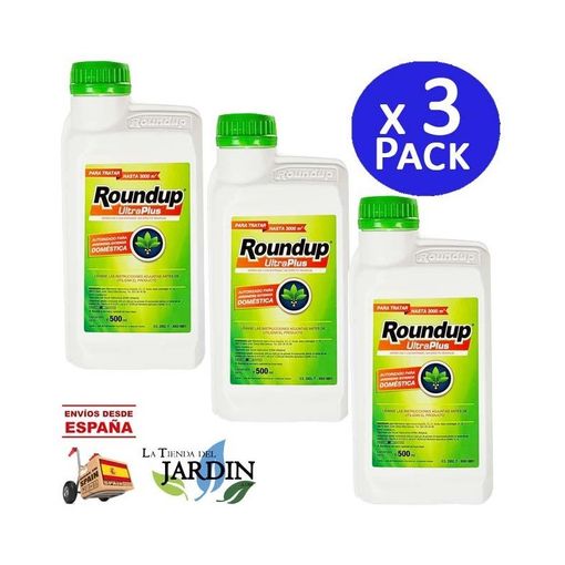 Herbicida Total concentrado Roundup 500ml Pack ahorro 3 unidades - Agralia  Jardín