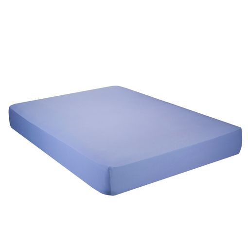 Sábana Bajera Ajustable Lisa Azul Cama 90 Cm - 90x190/200 Cm, 100