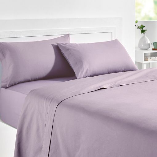 Sábana Bajera Ajustable Lisa Rosa Cama 90 Cm - 90x190/200 Cm, 100% Algodón.  con Ofertas en Carrefour