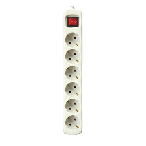 Regleta Pro de 6 Enchufes + Interruptor Blanca (3 Metros) +