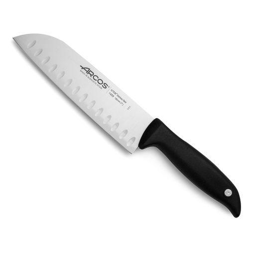 Cuchillo Santoku Acero Inoxidable Arcos Menorca 180 Mm Color Negro