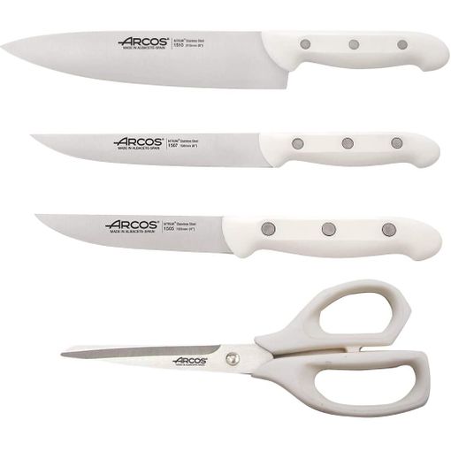 Set 3 cuchillos cocina Arcos Riviera blancos