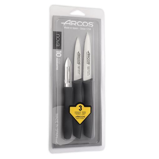 Pack Cuchillos De Cocina Acero Inoxidable Arcos Niza Color Negro con  Ofertas en Carrefour