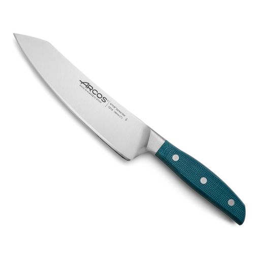 Cuchillo Santoku Acero Inoxidable Arcos Brooklyn 190 Mm Color Azul