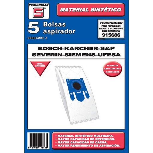 Bolsa Aspirador Bosch Siemens Ufesa Tecnhogar 915639 con Ofertas en  Carrefour