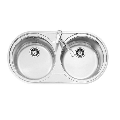 WWSZ Fregadero Cocina 2 Senos de Acero INOX,Fregadero Cocina Dos Senos  sobre encimera o enrasado, fregaderos Cuadrado de Acero Inoxidable con 2  Orificios y Rebosadero : : Bricolaje y herramientas