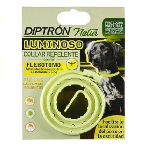 Diptron Collar Luminoso Repelente Natural Contra Pulgas, Garrapatas Y Mosquitos Para Perros