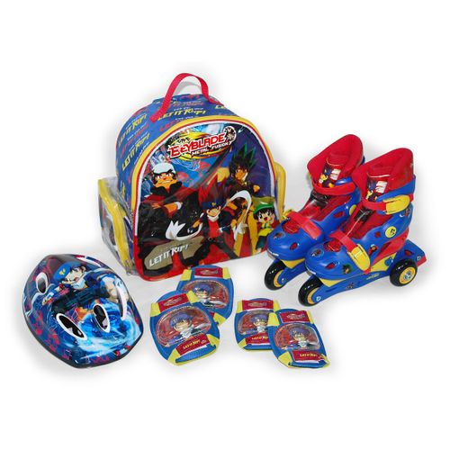 Mochila Patines Transformables En Línea, Casco Y Protecciones Beyblade  (8774) con Ofertas en Carrefour