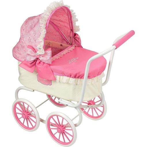 Carrito De Muñecas Clásico Pequeño Reborn, Rosa Y Blanco (9962