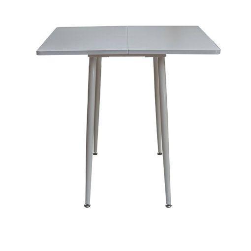 Mesa Cocina Plegable, Mesa Auxiliar Estructura metal y tapa superior de  Madera, Color BLANCO, 79x79 cm